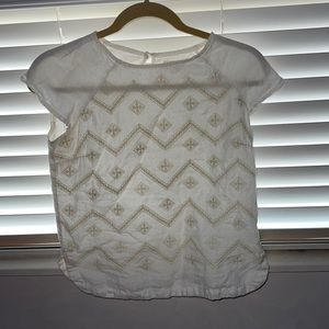 Madewell Cream Sheer linen Crop Top Size XS